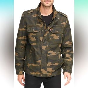 Levi's Men's Washed Cotton Military Jacket Medium